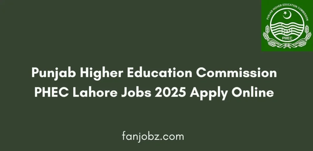 Punjab Higher Education Commission PHEC Lahore Jobs 2025 Apply Online