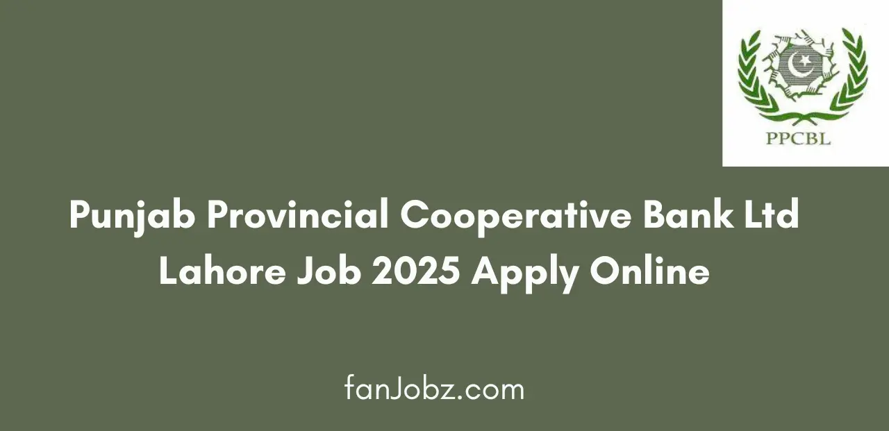 Punjab Provincial Cooperative Bank Ltd Lahore Job 2025 Apply Online